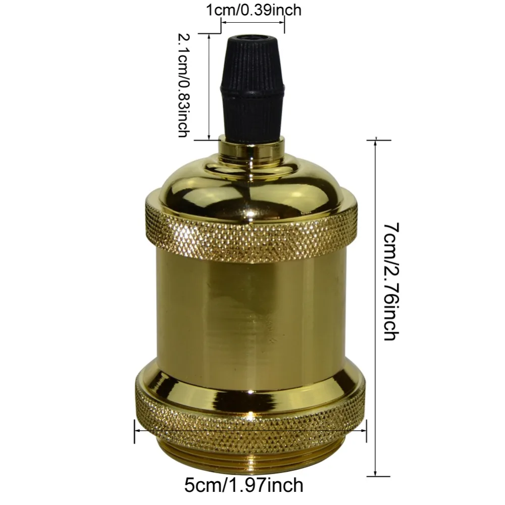 2 шт. винтажная Подвесная лампа Эдисона медный держатель E27 антикварная винтовая
