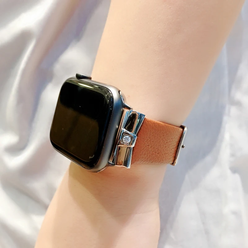 Ремешок для apple watch band 42 мм 38 correa 44 40 iwatch 3 2 кожаный браслет с алмазами Женские