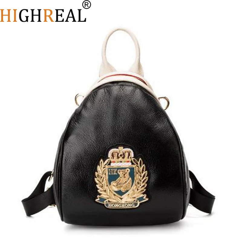 HIGHREAL из мягкой натуральной кожи; первый слой из коровьей кожи для девочек-подростков; женские Школьные Сумки из натуральной воловьей кожи; рюкзак; J177