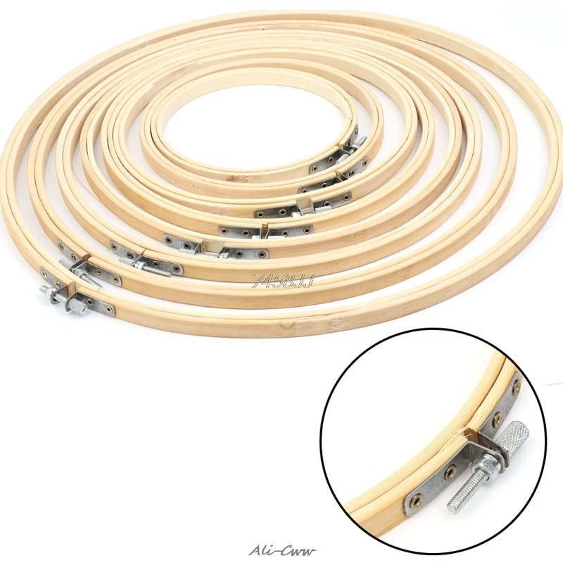 13/15/18/21/23/26/30/34cm Embroidery Hoops Frame Set Bamboo Wooden Hoop Rings for DIY Cross Stitch Needle Craft Tools | Дом и сад