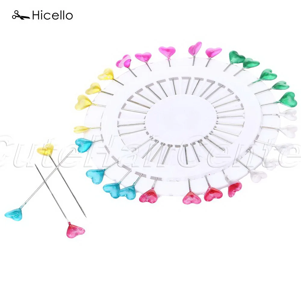 Hicello 60 штук пакет булавки для шитья красочные круглые жемчужные головки швейные