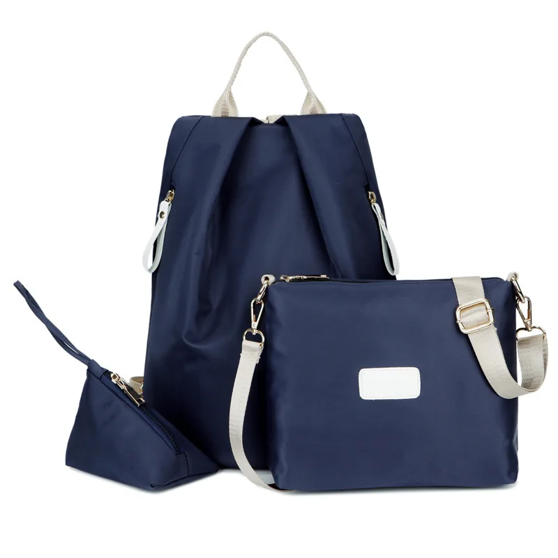 

fashion girl nylon school bag women backpack leisure 3 pcs backpack set travel bag new lady shoulder bag