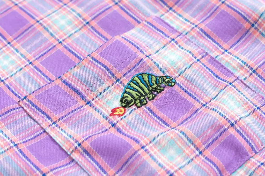 Женская Свободная блузка с принтом динозавра фиолетовая клетчатая рубашка