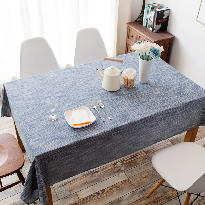 High Qulity Simple Art Table Cloth Tablecloth Cotton Linen Solid Blue Gray Coffee Nappe toalha de mesa Дом и сад