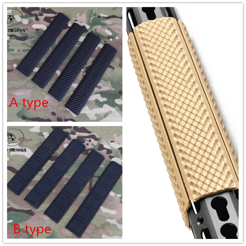 EmersonGear 4 штуки Тактический KeyMod резиновый мягкий рельсовый чехол A/B Тип Черный