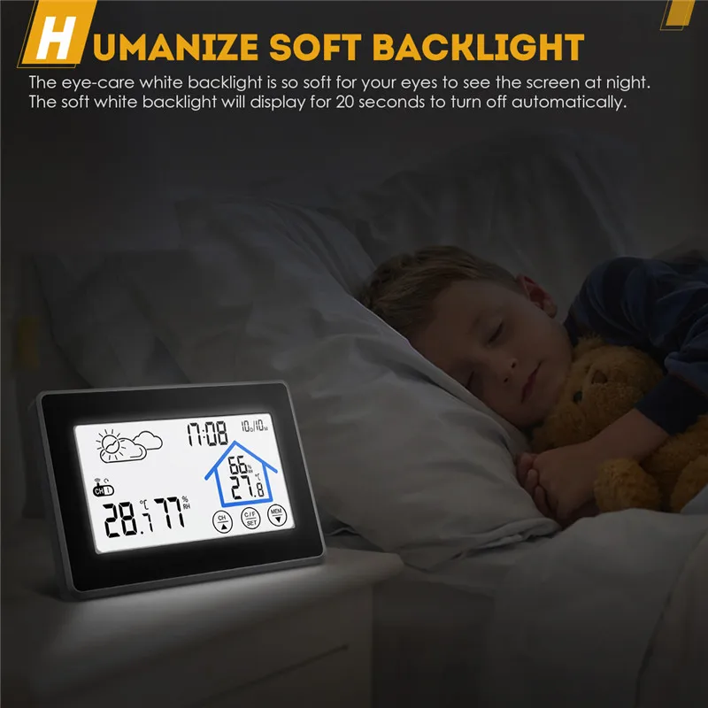 Digoo DG-TH8380 беспроводной экран Метеостанция Forecaster с термометром температуры и влажности Открытый датчик погоды Часы