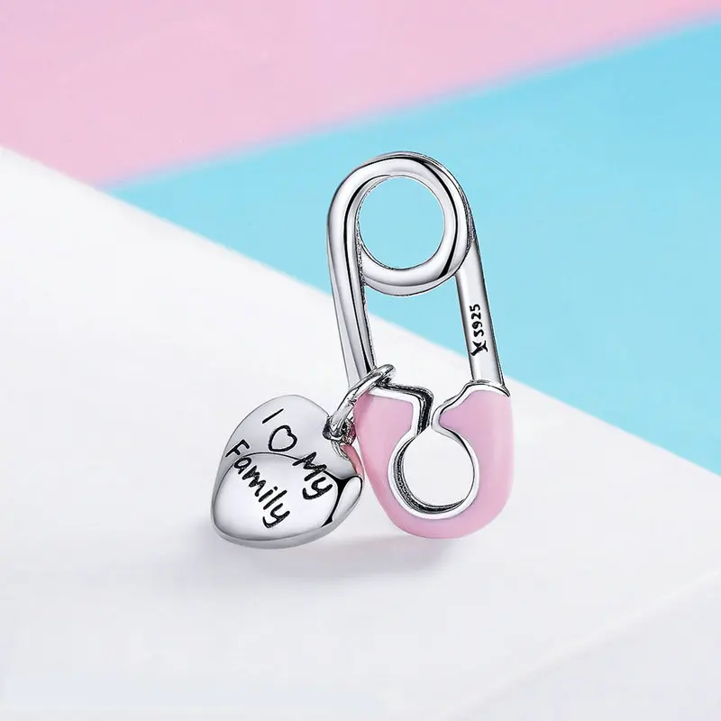 Подвеска Шарм из серебра 925 пробы с розовой эмалью|charm jewelry|charm sterlingjewelry charms |