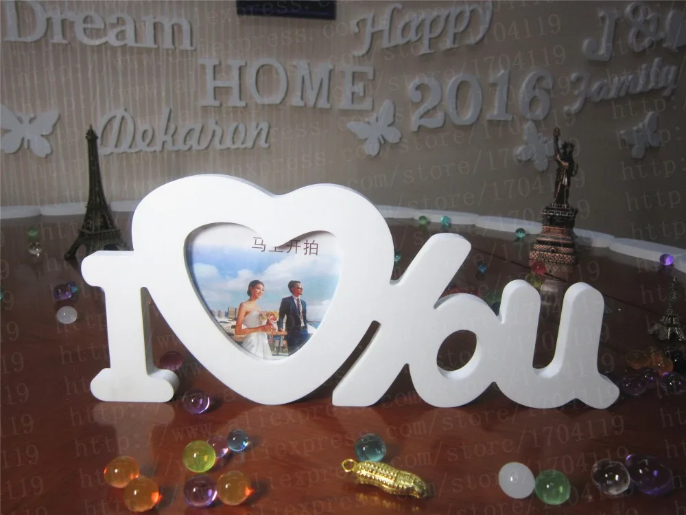 3D фоторамка искусственная древесина буквы свободно стоящие в форме сердца