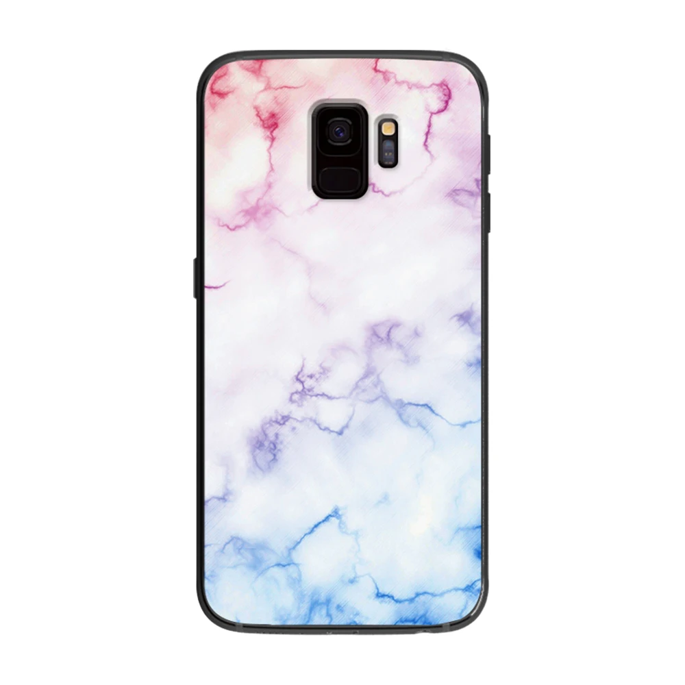 Окрашенный прозрачный мраморный мягкий чехол для телефона Samsung Galaxy S6 S7 S8 S9 S10e Plus