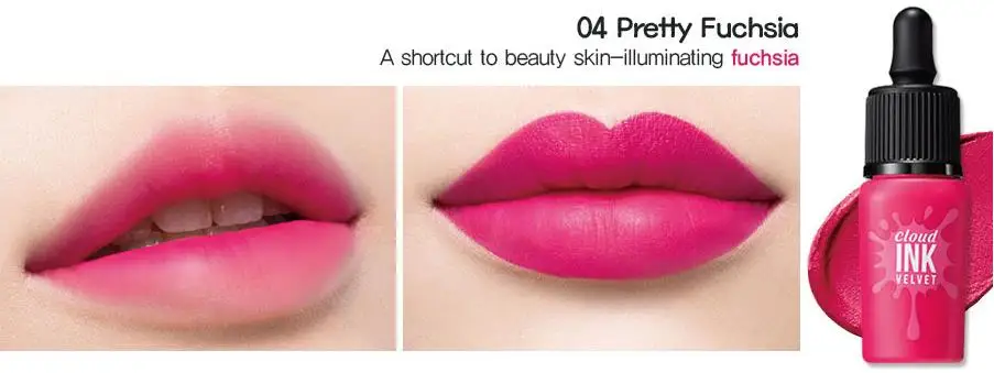 04 Pretty Fuchsia Матовая губная помада PERIPERA Cloud Ink Velvet, 8 г, стойкий водостойкий Матовый жидкий блеск для губ, макияж, корейская косметика - Цвет: 04 Pretty Fuchsia