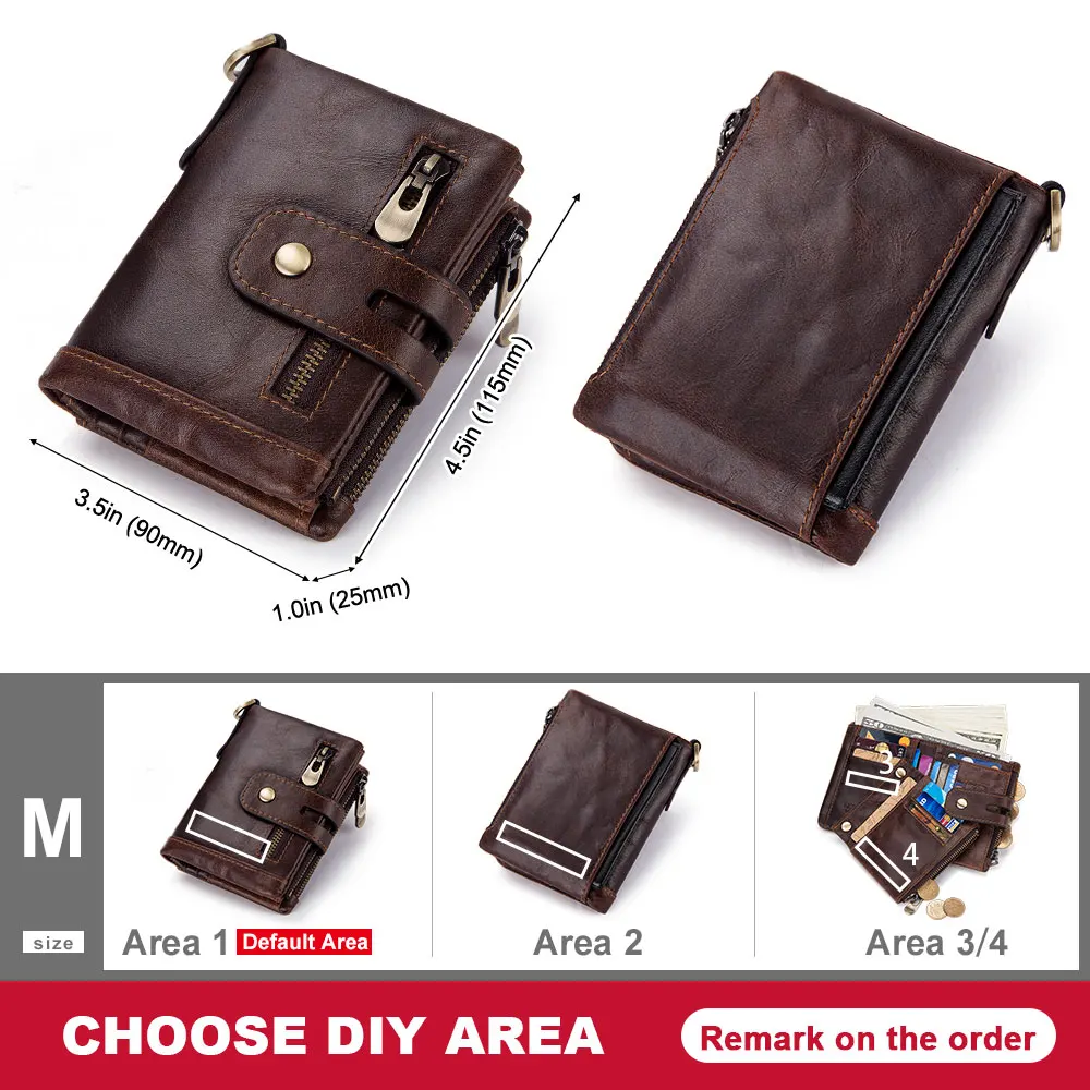 GZCZ 100% натуральная кожа Rfid кошелек для мужчин Высокое качество Crazy Horse кошельки