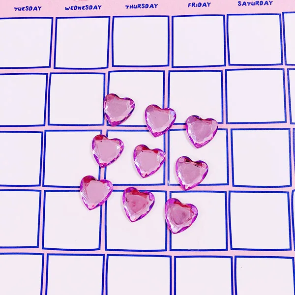 Purple 3D «любящее сердце» бриллиантовые наклейки мусор журнал альбом Happy planner телефон украшения наклейки для скрапбукинга DIY ремесло фотоальбомы - Color: Purple