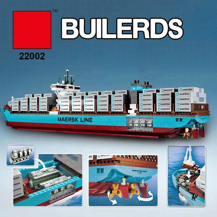 22002 Technic серия 10241 грузовой контейнер корабль Набор строительных блоков Кирпичи