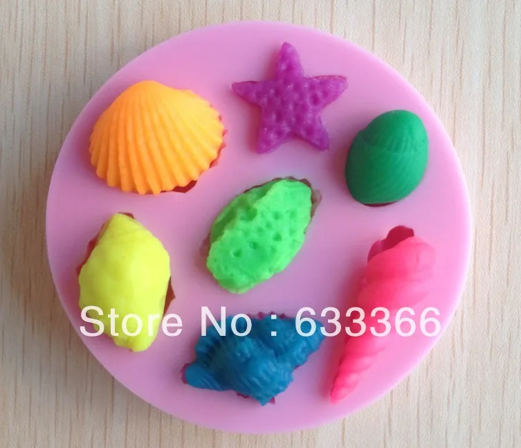 Бесплатная доставка 1 шт. морская звезда и оболочки в форме конфеты желе 3D форма