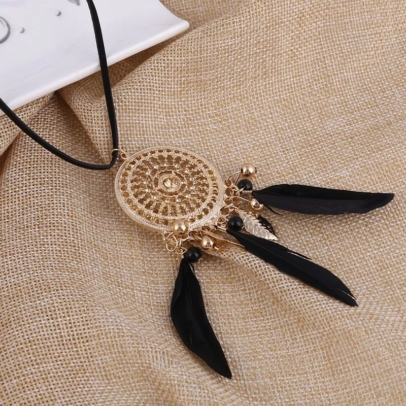 Модное колье с перьями эффектные ожерелья и кулоны женские кожаные ювелирные