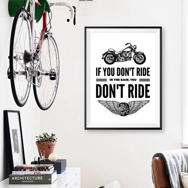 Мотоциклы цитаты принты рисованной мотоцикл постеры Комнаты Настенный декор