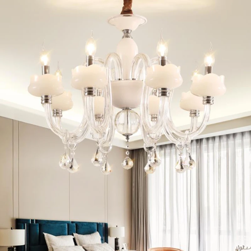 European style LED glass Chandelier lights modern crystal candle living room dinning home lighting fixture | Лампы и освещение