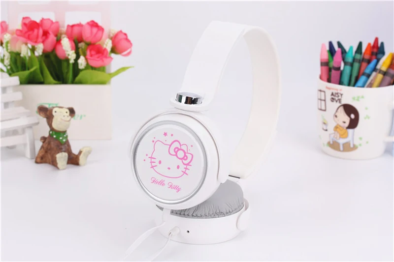 Мультяшный наушник, гарнитура, милые наушники hello kitty для мобильного телефона MP3/MP4/компьютер для iphone samsung xiaomi, наушники для девочек