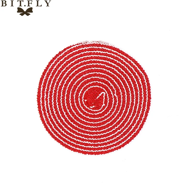 Scarlet 18cm 1 шт. тканые подставки для столовых приборов, жаростойкие коврики для обеденного стола, Нескользящие чашки для напитков, подставки для кухонных, домашних, вечерние, для украшения стола - Цвет: Scarlet 18cm