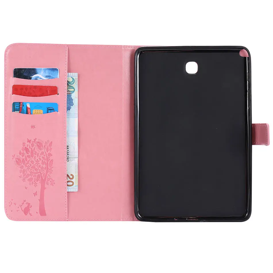 Чехол T350 для samsung Galaxy Tab A, 8,0 дюймов, SM-T350, T355, SM-T355, чехол для планшета, с рисунком кошки, дерева, из искусственной кожи, откидная подставка
