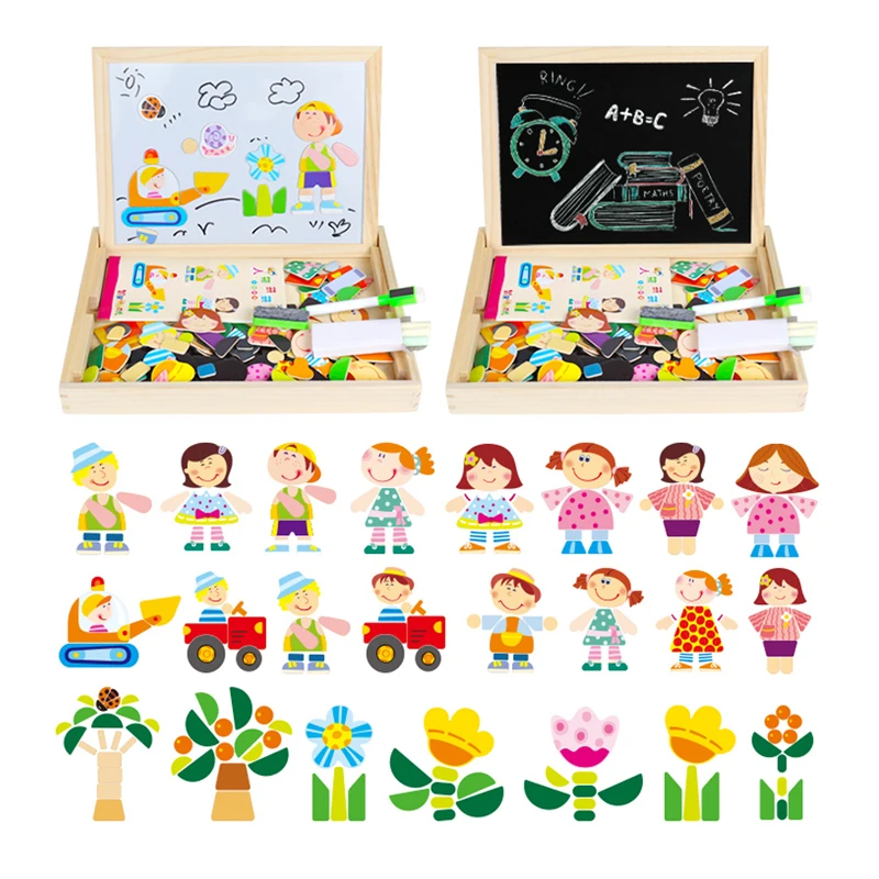 Игра-головоломка, деревянные игрушки для детей, многофункциональная головоломка, магнитная нашивка