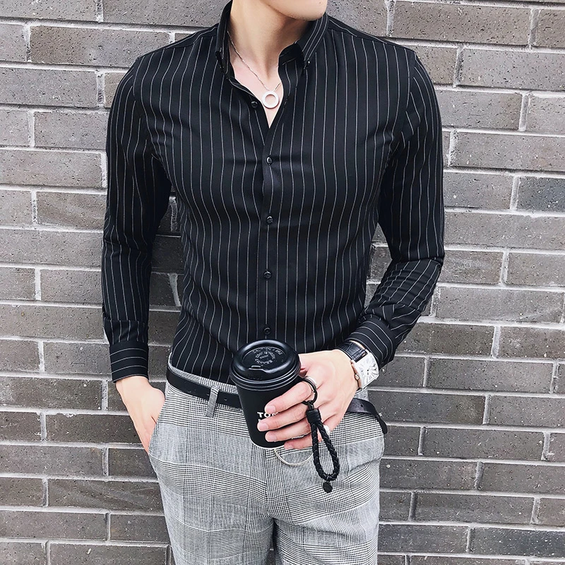 Деловые рубашки мужские строгие для мужчин мужская полосатая рубашка мужское