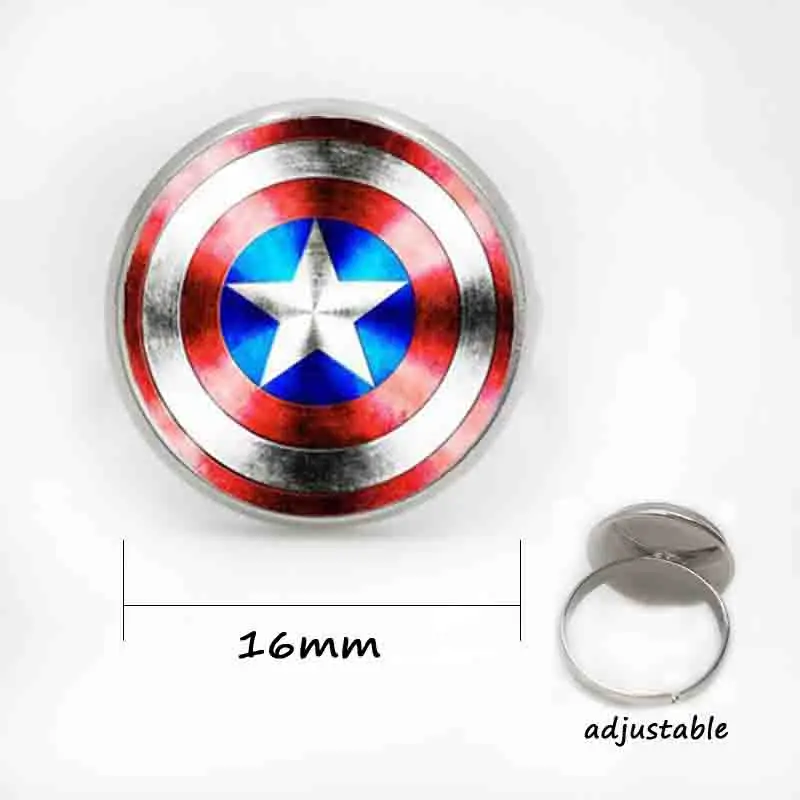 Капитан колье Америка, geeky, moovie аксессуар ожерелье, супер герой свадебное ожерелье HZ1 - Окраска металла: silver ring 16mm