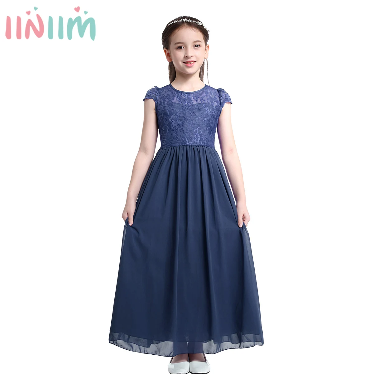 Iiniim/элегантное платье для девочек летнее принцессы на свадьбу день рождения