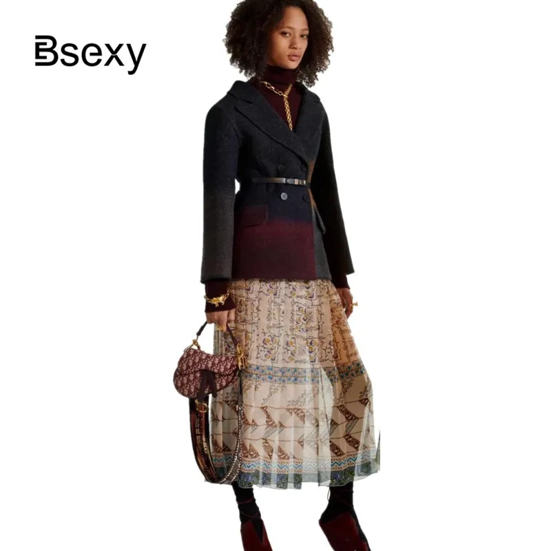 (Продано) дизайнерские женские плиссированные юбки для подиума|Женские юбки| |