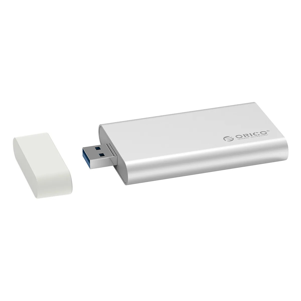 ORICO Мини mSATA корпус SSD, HDD алюминиевый 5 Гбит/с USB3.0 HDD чехол для ноутбука Настольный совместим с Windows/Linux/Mac - Цвет: Серебристый