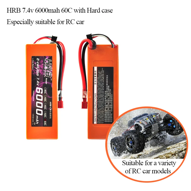 Бесплатная доставка в RU 2 шт HRB Lipo 2S 7 4 В батарея жесткий чехол 6000 мАч 60C MAX 120C RC