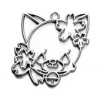 sakura head SV 5 шт Серебряный Сакура кошки Подвески УФ смолы открытым обрамление Золото Круглый звезда кулон кошка Создание украшений из каучука декоративный брелок Кабошоны - Цвет: sakura head SV