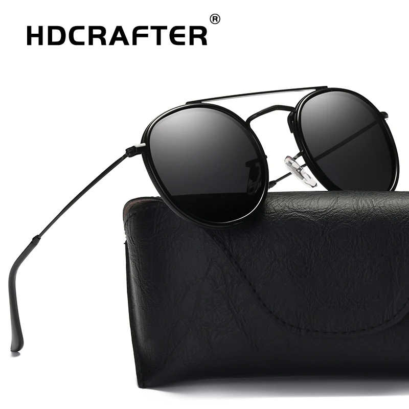 HDCRAFTER женские модные солнцезащитные очки, женские круглые брендовые дизайнерские Винтажные Солнцезащитные очки, мужские зеркальные ретро поляризованные солнцезащитные очки Gafas