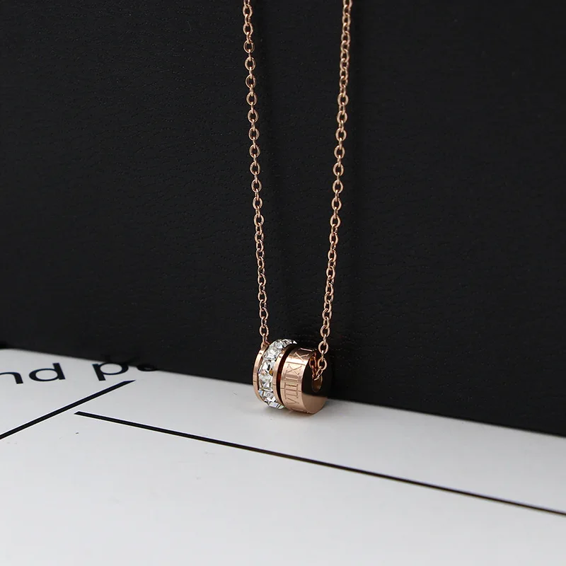 Новое круглое ожерелье в римском стиле квадратное хрустальное с двойными