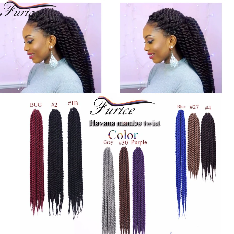 Long Havana Mambo Twist Crochet Hair Extensions 18 Inch Freetress Braid Jumbo Afro Braids |