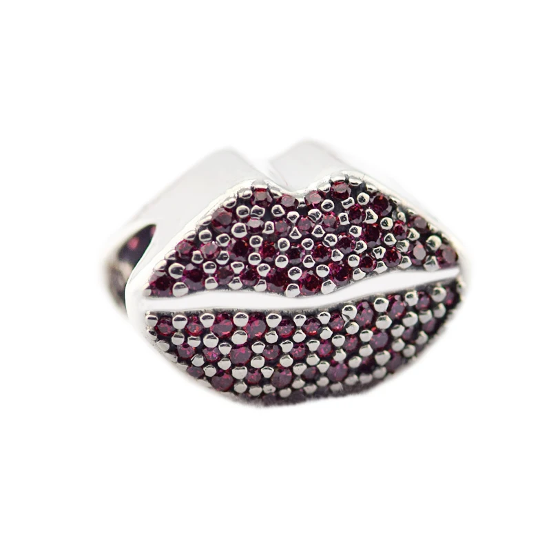 

Kiss More Charm Bead Fit Silver Charm Bracelet & Necklace 925 Silver Jewelry For Women Bracelet DIY Valentine's Gift