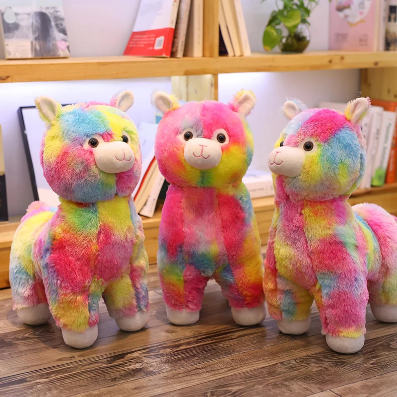 Оптовая продажа мультфильм милые плюшевые Радуга Альпака Куклы Мягкие животные