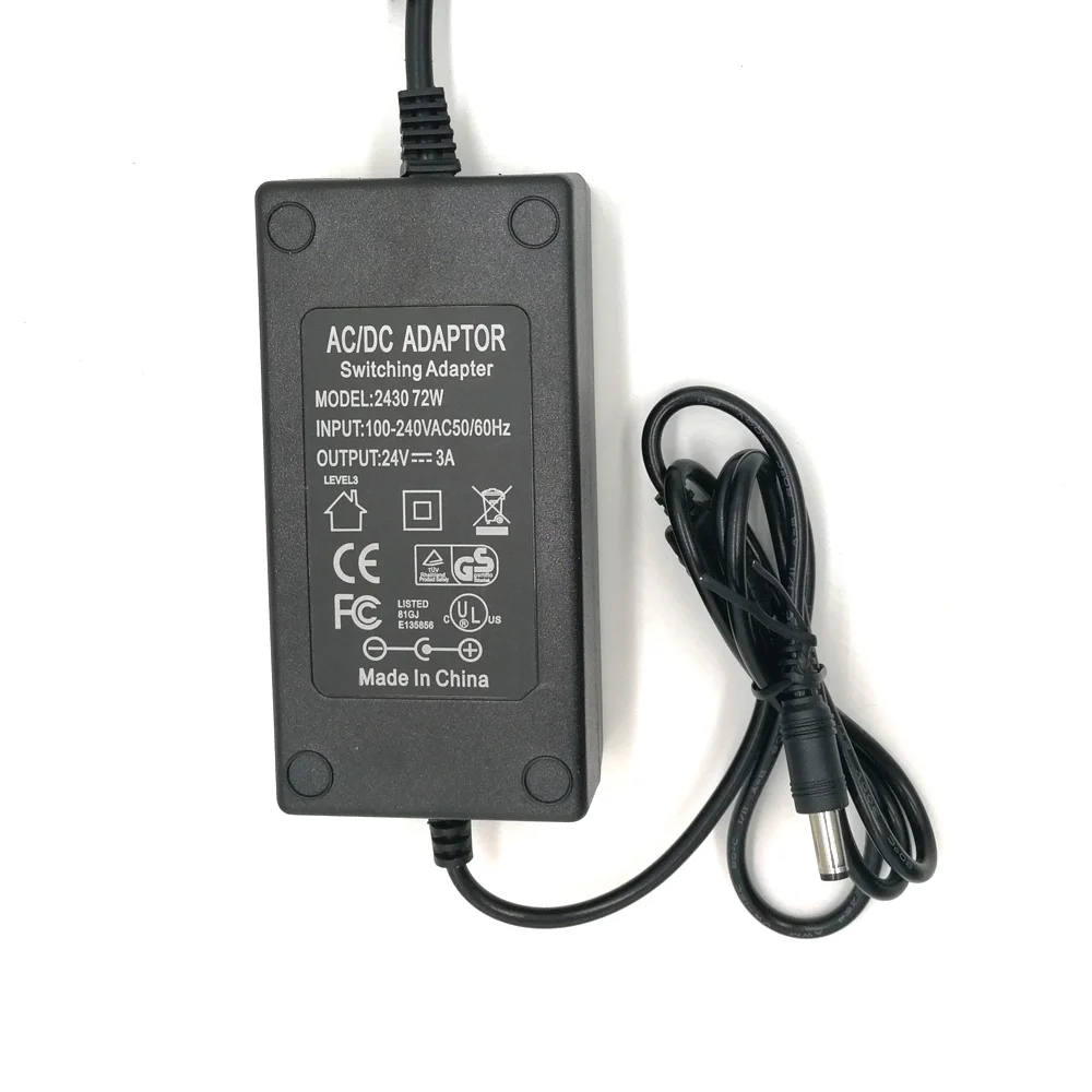 QUICKO Новый 24V3A 5 5*2 1/2 мм 72 Вт источник питания для светодиодсветодиодный мини
