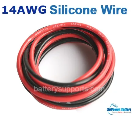 SuPower 14AWG гибкий силиконовый провод 1 м красный + черный теплостойкий 200ɼ супер