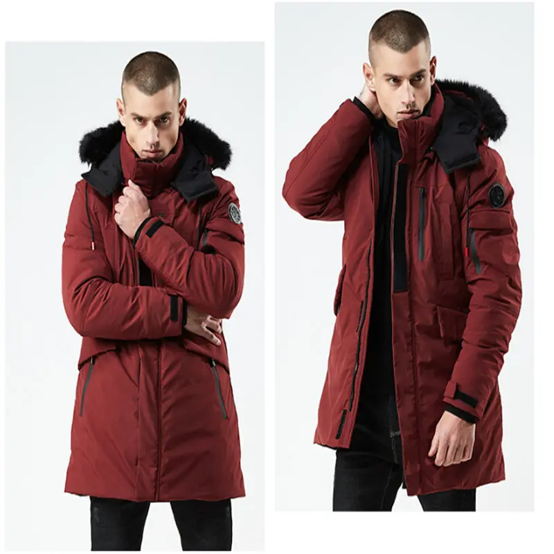 Новинка зимы Для мужчин длинный абзац хлопок Костюмы с капюшоном мужской толстый