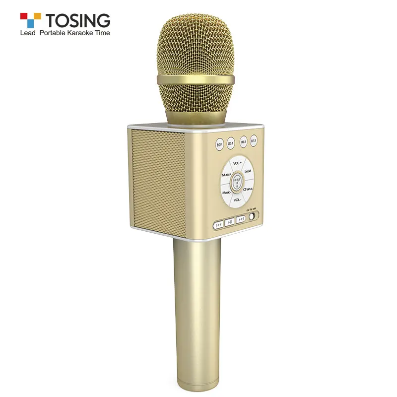 Glod TOSING Q12 портативный микрофон для караоке беспроводной Bluetooth Динамик ручной музыкальный плеер KTV путешествия Поддержка USB карты воспроизведения - Цвет: Glod