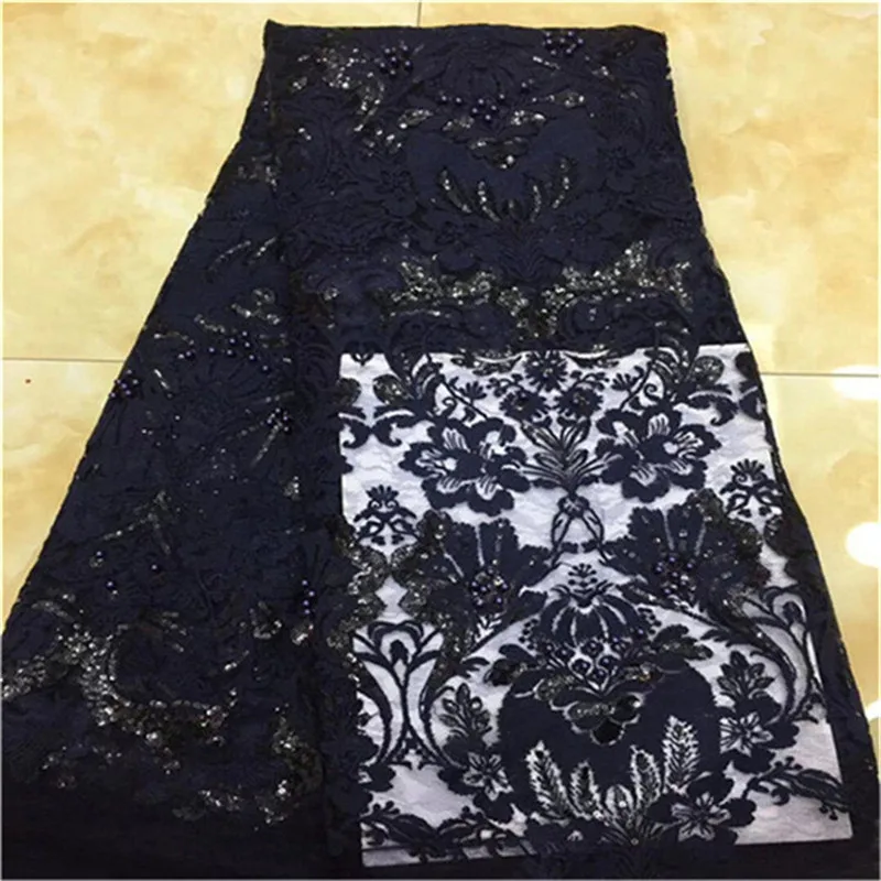 Кружевная ткань Seuqins в нигерийском стиле красный бисер гипюр вышитые кружева