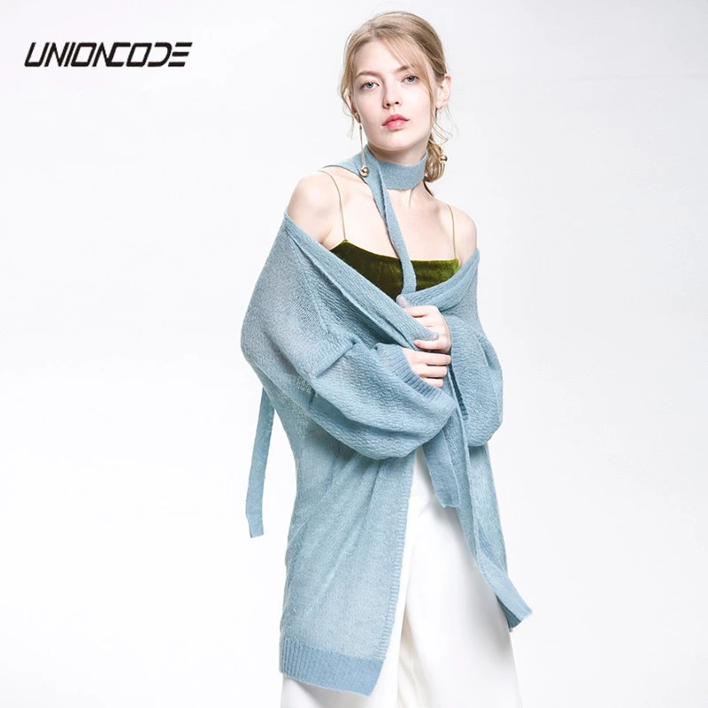 Fine Knit Channel Cardigan With Tie Belt Women 2017 Autumn Thin Knitwear Woman Low Dropped Shoulders Full Sleeve Long Sweater |