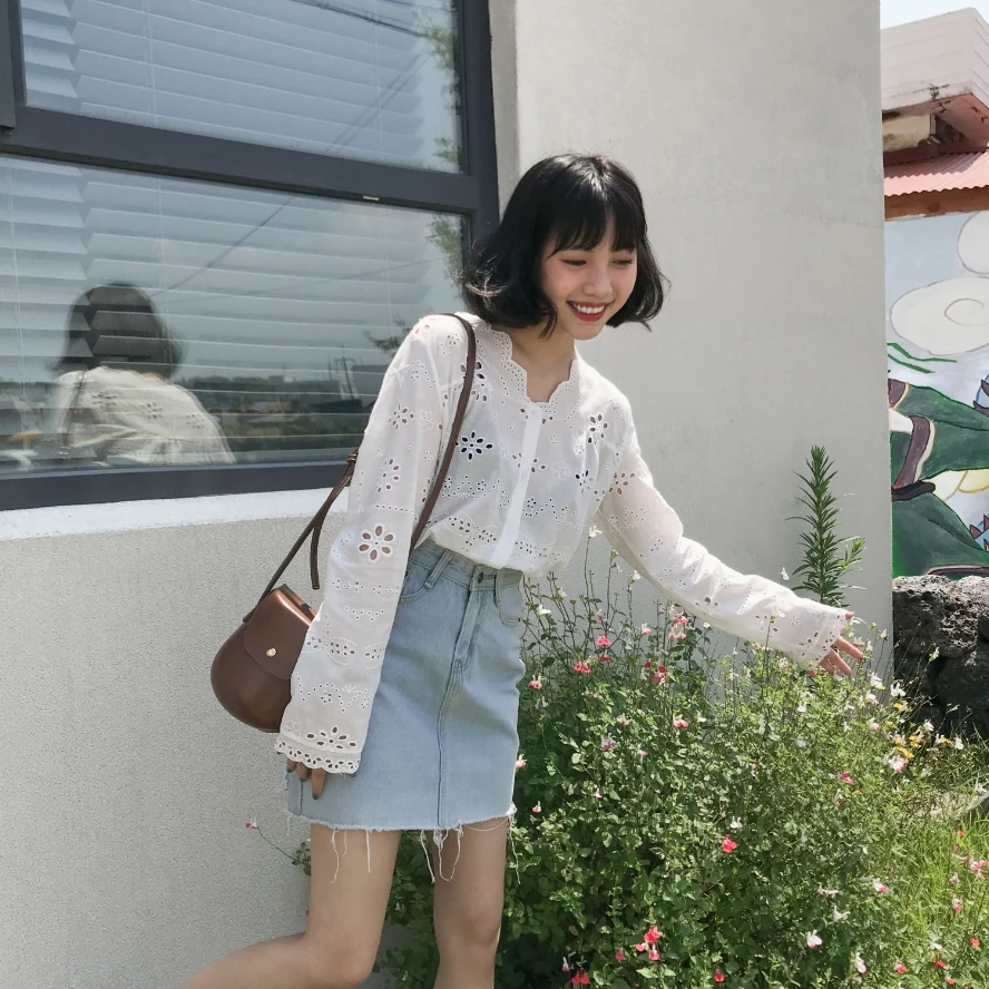 Ulzzang harajuku футболка Женская топы корейский весна 2019 осень мода личности цветы