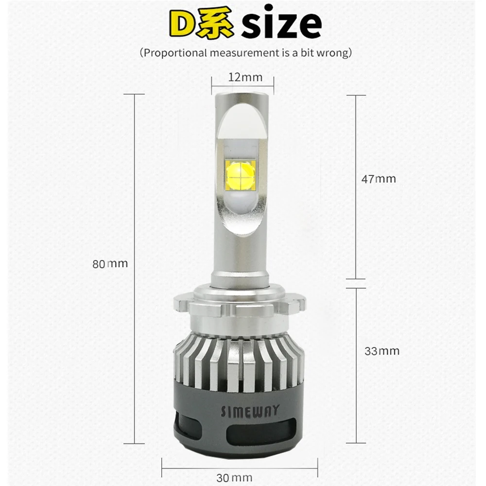 2 шт. turbo led D2S H1 D4S D1S h11 Фары H4 H7 h8 h9 9005 hb3 9006 HIR2 12000lm 100 Вт светодиодные лампы E70 Чип 6000 К