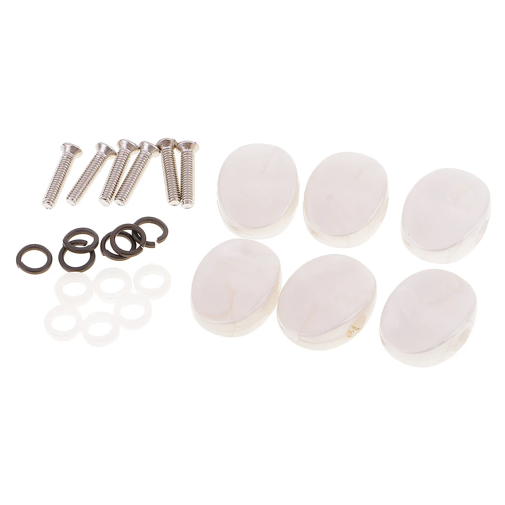 Set of 6 Pieces Tuning Peg Key Button Cap Machine Heads for Acoustic Electric Guitar Parts | Спорт и развлечения