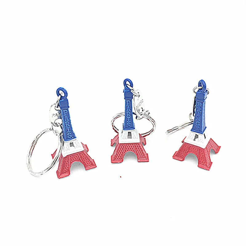

12pcs/lot 3d Eiffel Tower Colourful Bags Hang Act the Role Ofing French Souvenir Paris Keychain Cute Adornment Keyring (Silver)
