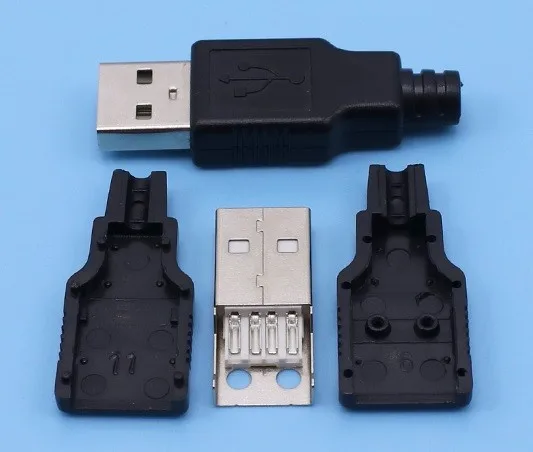 10 комплектов в партии DIY USB 2,0 A Тип Мужской сборки адаптер Разъем гнездо Черный припоя Тип пластиковый корпус
