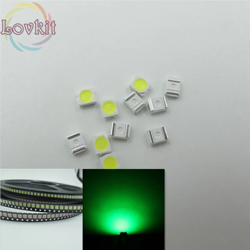 100 шт. 1210 3528 SMD Greeen LED 3 0-3 2 V Светодиоды высокое качество PLCC-2 520-530nm SMD/SMT чип лампы |