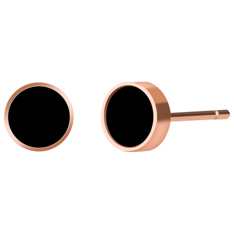 Rose Gold Популярные серьги-гвоздики 6 мм цвета розового золота круглой формы, скидка,, серьги из нержавеющей стали, ювелирные изделия для мужчин - Окраска металла: Rose Gold